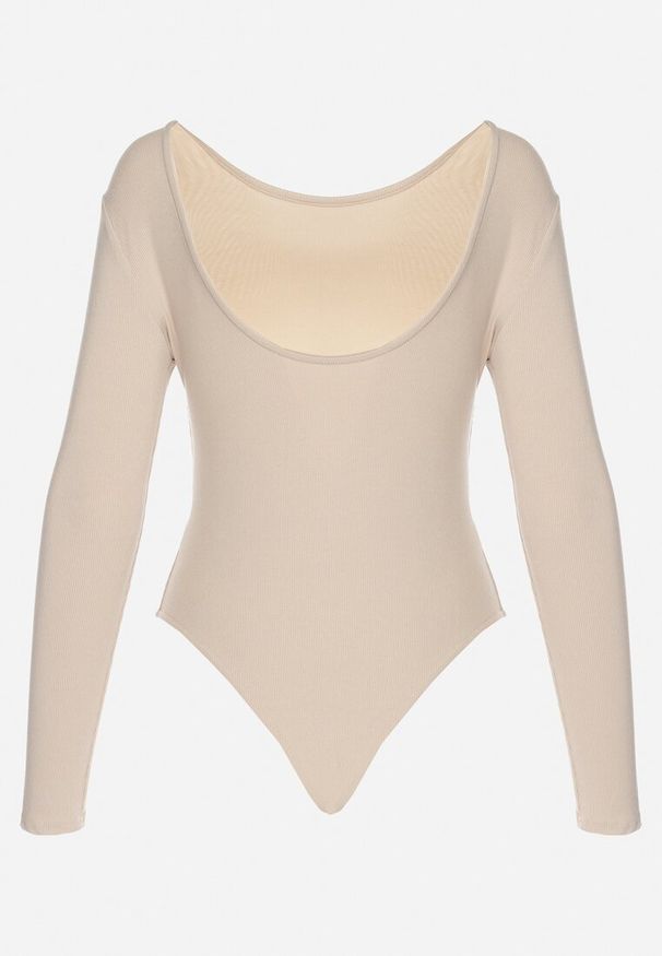 Born2be - Jasnobeżowe Body w Klasycznym Stylu Sadirise. Okazja: na co dzień. Kolor: beżowy. Długość rękawa: długi rękaw. Długość: długie. Styl: klasyczny