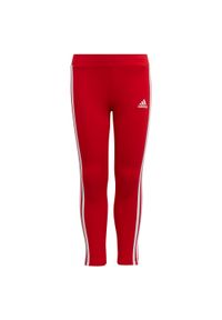 Adidas - Legginsy dla dzieci adidas Essentials 3-Stripes. Kolor: czerwony, wielokolorowy, biały