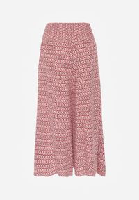 Renee - Różowo-Czerwone Szerokie Spodnie z Wiskozy z Marszczoną Gumką w Talii Mellody. Kolor: różowy. Materiał: wiskoza. Styl: boho #7