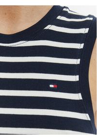 TOMMY HILFIGER - Tommy Hilfiger Top WW0WW47806 Granatowy Slim Fit. Kolor: niebieski. Materiał: bawełna #4