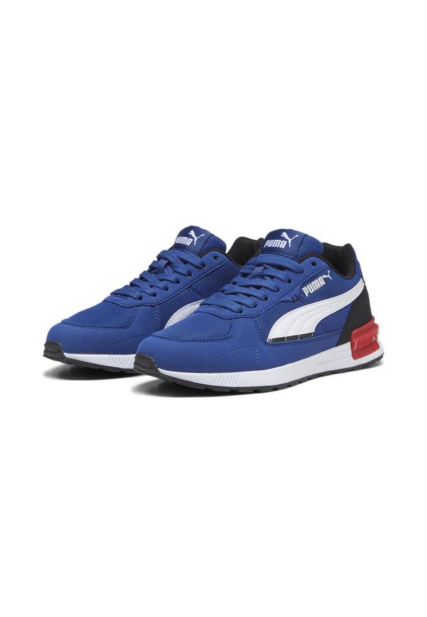 Puma - Młodzieżowe buty sportowe Graviton PUMA Clyde Royal White Black Blue. Okazja: na co dzień. Zapięcie: sznurówki. Kolor: biały. Materiał: materiał. Szerokość cholewki: normalna. Sport: turystyka piesza