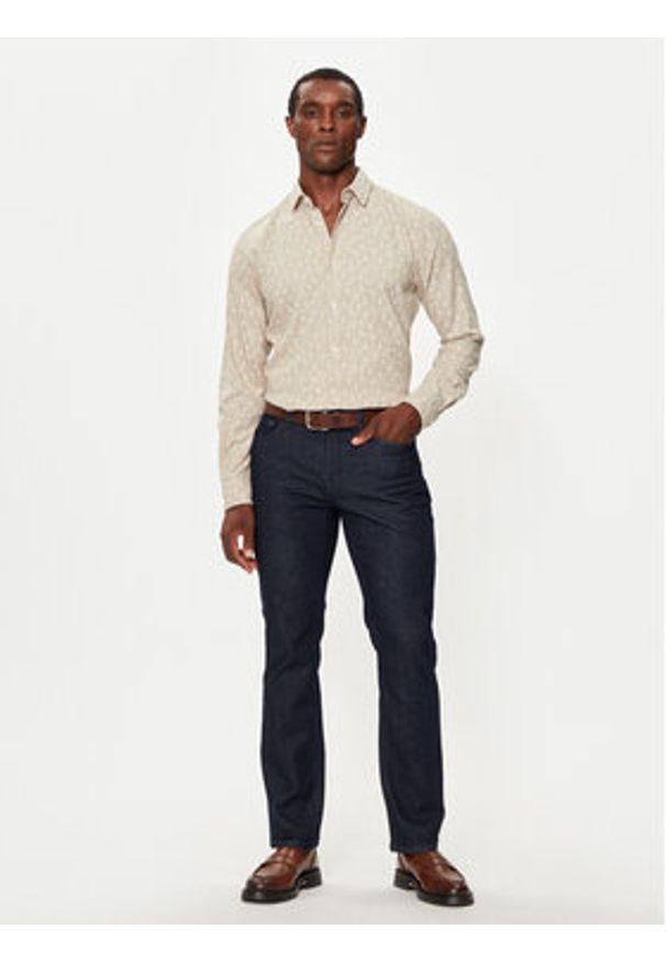 JOOP! Koszula 17 JSH-154Pit-W 30043581 Beżowy Slim Fit. Kolor: beżowy. Materiał: bawełna