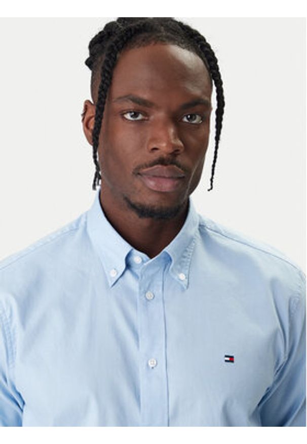 TOMMY HILFIGER - Tommy Hilfiger Koszula MW0MW40529 Błękitny Regular Fit. Kolor: niebieski. Materiał: bawełna