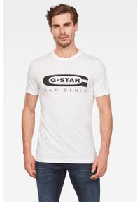 G-Star RAW - G-Star Raw - T-shirt. Okazja: na co dzień. Kolor: biały. Materiał: dzianina. Wzór: nadruk. Styl: casual
