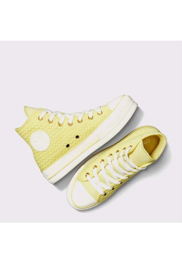 Adidasy Converse Chuck Taylor All Star Lift Platform Knit, Dla obu płci. Kolor: żółty. Materiał: materiał. Obcas: na platformie. Model: Converse All Star