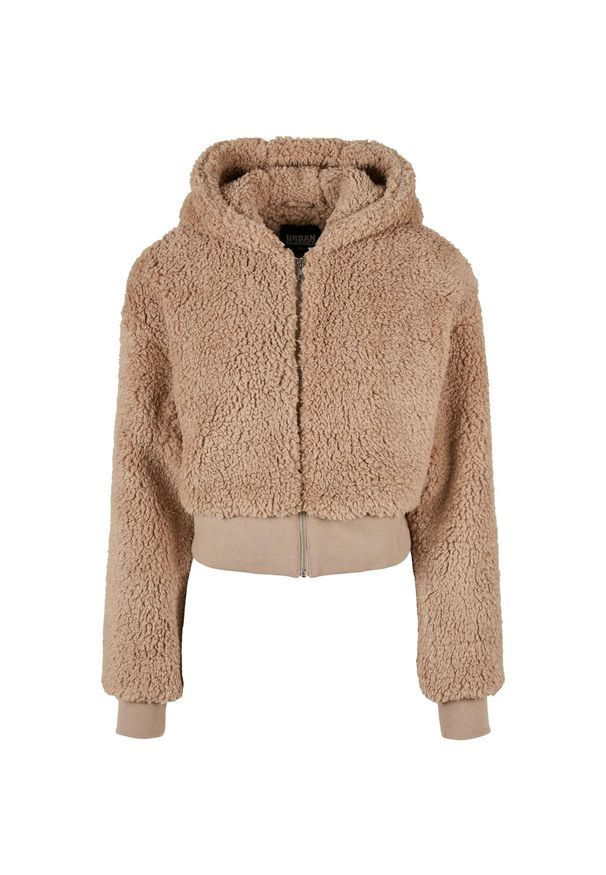 Damski krótki polar Urban Classics Oversized Sherpa GT. Kolor: brązowy. Materiał: polar. Długość: krótkie