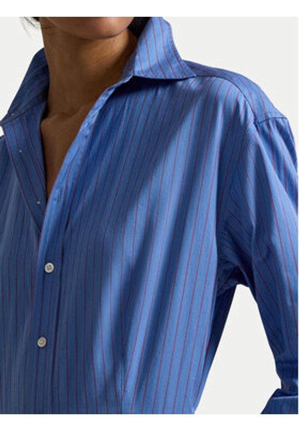 Polo Ralph Lauren Sukienka koszulowa 211A96356001 Błękitny Regular Fit. Typ kołnierza: polo. Kolor: niebieski. Materiał: bawełna. Typ sukienki: koszulowe