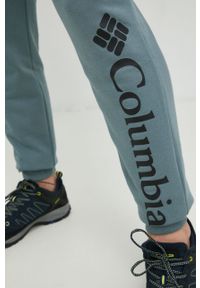 columbia - Columbia spodnie dresowe męskie kolor zielony gładkie. Kolor: zielony. Materiał: dresówka, dzianina. Wzór: gładki #4