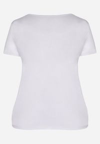Born2be - Biały T-shirt z Ozdobnym Napisem Elimetis. Okazja: na co dzień. Kolor: biały. Wzór: napisy. Styl: casual