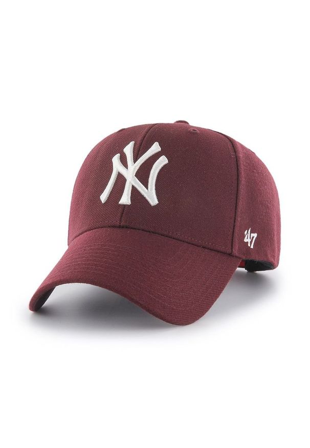 47 Brand - 47brand - Czapka MLB New York Yankees. Kolor: czerwony. Wzór: haft