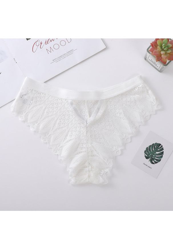 Intica - Figi damskie z ozdobną gumką na co dzień i specjalne okazje Edvige. Kolor: biały. Materiał: materiał