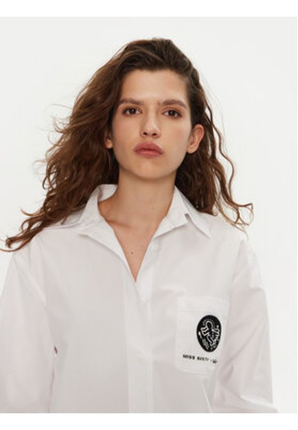 Miss Sixty Koszula 6L3XJ2380000 Biały Regular Fit. Kolor: biały. Materiał: bawełna
