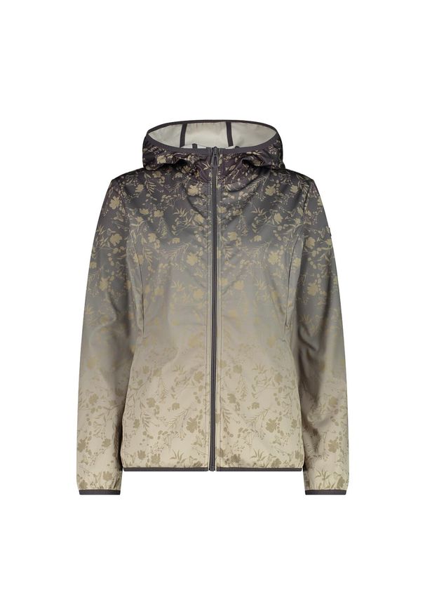 Kurtka damska turystyczna CMP 35A5656. Typ kołnierza: kaptur. Kolor: beżowy. Materiał: softshell. Sport: turystyka piesza