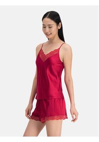 Dorina Koszulka piżamowa Pure Silk DCCA0001SK002 Czerwony Regular Fit. Kolor: czerwony. Materiał: jedwab #5