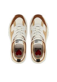 Love Moschino - LOVE MOSCHINO Sneakersy JA15246G0NIQF10B Beżowy. Kolor: beżowy. Materiał: zamsz, skóra #6