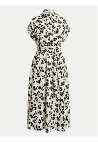 Lauren Ralph Lauren Sukienka koszulowa 250932707001 Écru Regular Fit. Materiał: syntetyk. Typ sukienki: koszulowe