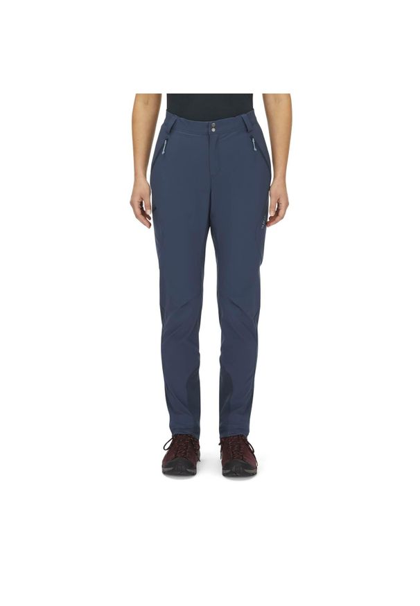 Spodnie softshellowe damskie Rab Ascendor Light Pants Regular. Kolor: szary, niebieski, wielokolorowy. Sport: turystyka piesza