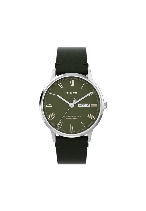 Timex Zegarek Waterbury Classic TW2W50500 Zielony. Kolor: zielony. Materiał: skóra