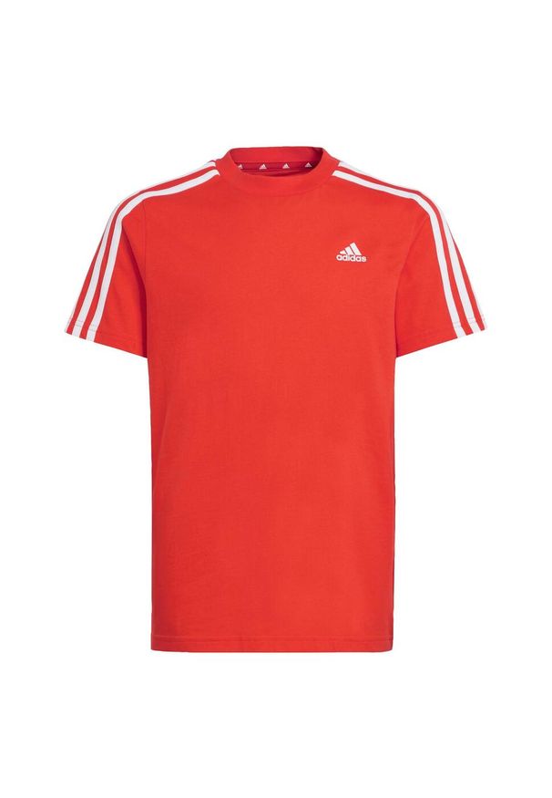 Adidas - Essentials 3-Stripes Cotton Tee. Kolor: biały, czerwony, wielokolorowy