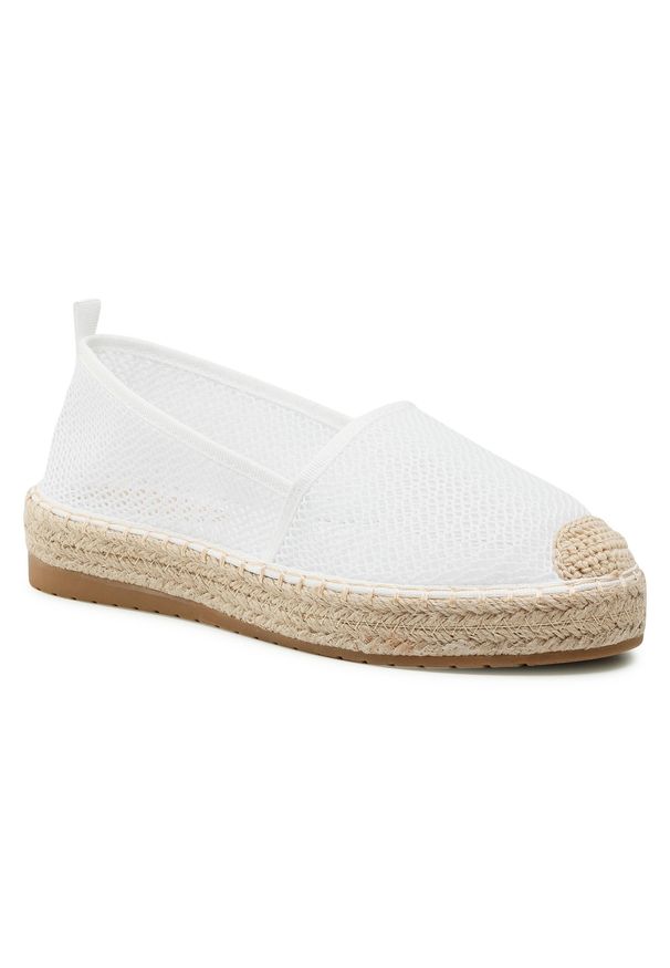 DeeZee - Espadryle DEEZEE - WSS20378-02 White. Okazja: na co dzień. Kolor: biały. Materiał: materiał. Szerokość cholewki: normalna. Sezon: lato. Styl: casual