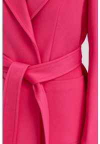MAX&Co. Płaszcz wełniany kolor różowy przejściowy niezapinany. Okazja: na co dzień. Kolor: różowy. Materiał: wełna. Wzór: gładki. Styl: klasyczny, casual #7