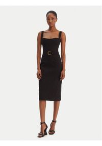 Versace Jeans Couture Sukienka koktajlowa 80HAO940 J0092 Czarny Slim Fit. Kolor: czarny. Materiał: wiskoza. Styl: wizytowy #1