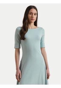Lauren Ralph Lauren - LAUREN RALPH LAUREN Sukienka codzienna 250863913015 Błękitny Regular Fit. Okazja: na co dzień. Kolor: niebieski. Materiał: bawełna. Typ sukienki: proste. Styl: casual #4