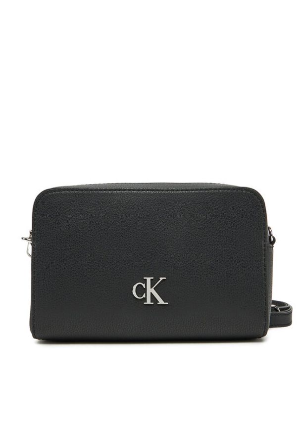 Calvin Klein Jeans Torebka Minimal Monogram Ew Camera Bag LV04K3162G Czarny. Kolor: czarny. Materiał: skórzane