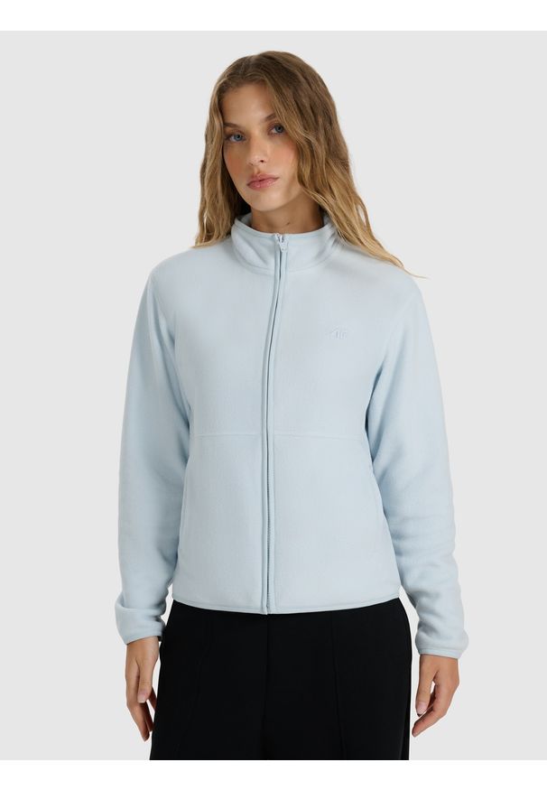 4f - 4F Polar ze stójką regular damski - niebieski XS. Typ kołnierza: kołnierzyk stójkowy. Kolor: niebieski. Materiał: polar