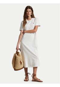 Polo Ralph Lauren Sukienka codzienna 211971066002 Biały Straight Fit. Okazja: na co dzień. Typ kołnierza: polo. Kolor: biały. Materiał: bawełna. Typ sukienki: proste. Styl: casual