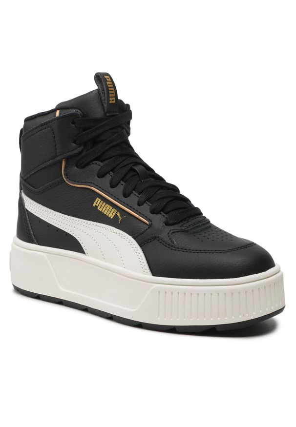 Sneakersy Puma Karmen Rebelle Mid 387213 10 Puma Black/Warm White/Gold. Kolor: czarny. Materiał: skóra