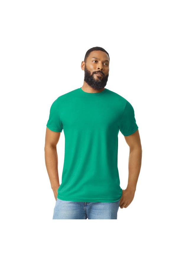 GILDAN - Koszulka CVC Dla Dorosłych Unisex. Kolor: zielony. Sport: turystyka piesza