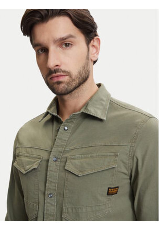 G-Star RAW - G-Star Raw Koszula Dakota D23616-D920 Zielony Slim Fit. Kolor: zielony. Materiał: bawełna