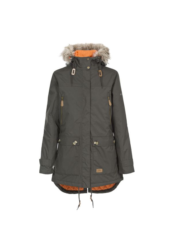 TRESPASS - Damska wodoodporna kurtka z kapturem Trespass Clea. Typ kołnierza: kaptur. Kolor: zielony, brązowy, wielokolorowy. Sport: turystyka piesza