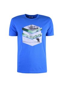 Bikkembergs T-Shirt | C 7 001 76 E 1951 | Mężczyzna | Niebieski. Okazja: na co dzień. Kolor: niebieski. Materiał: bawełna, elastan. Wzór: nadruk. Styl: casual #1