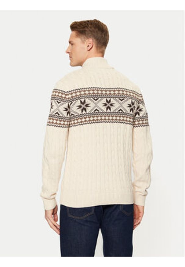 Selected Homme Golf 16081554 Écru Regular Fit. Typ kołnierza: golf. Kolor: kremowy. Materiał: bawełna