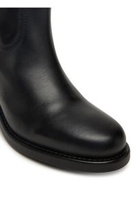 TOMMY HILFIGER - Tommy Hilfiger Botki Riding Lthr Mid Boot Block Heel FW0FW08776 Czarny. Kolor: czarny. Materiał: skóra