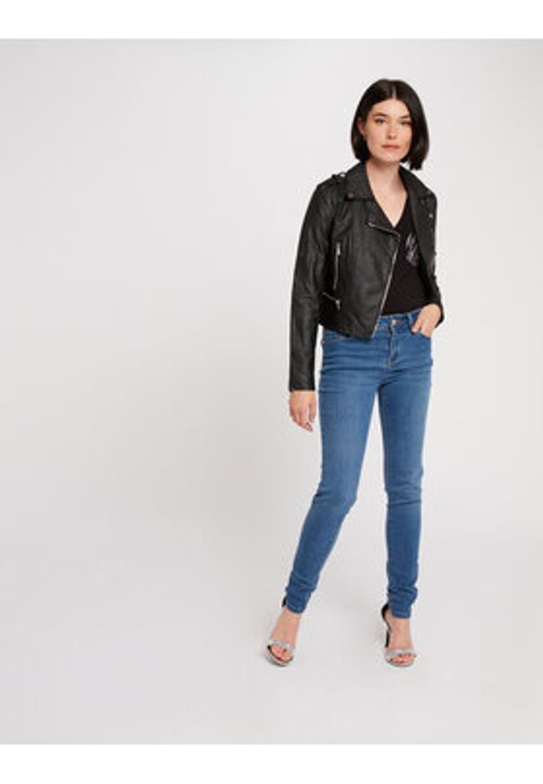 Morgan Kurtka z imitacji skóry 202-GRAMMO.N Czarny Regular Fit. Kolor: czarny. Materiał: skóra