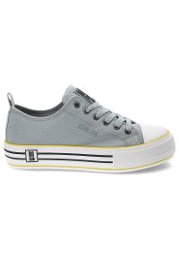 Big-Star - Niebieskie Trampki Big Star Damskie Stylowe Buty. Okazja: na spacer. Kolor: niebieski. Materiał: materiał. Szerokość cholewki: normalna. Styl: elegancki #7