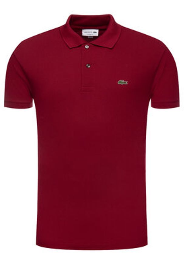 Lacoste Polo L1212 Bordowy Classic Fit. Typ kołnierza: polo. Kolor: czerwony. Materiał: bawełna