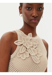 Marella Top Arak1 2513361112 Beżowy Slim Fit. Kolor: beżowy. Materiał: bawełna #4