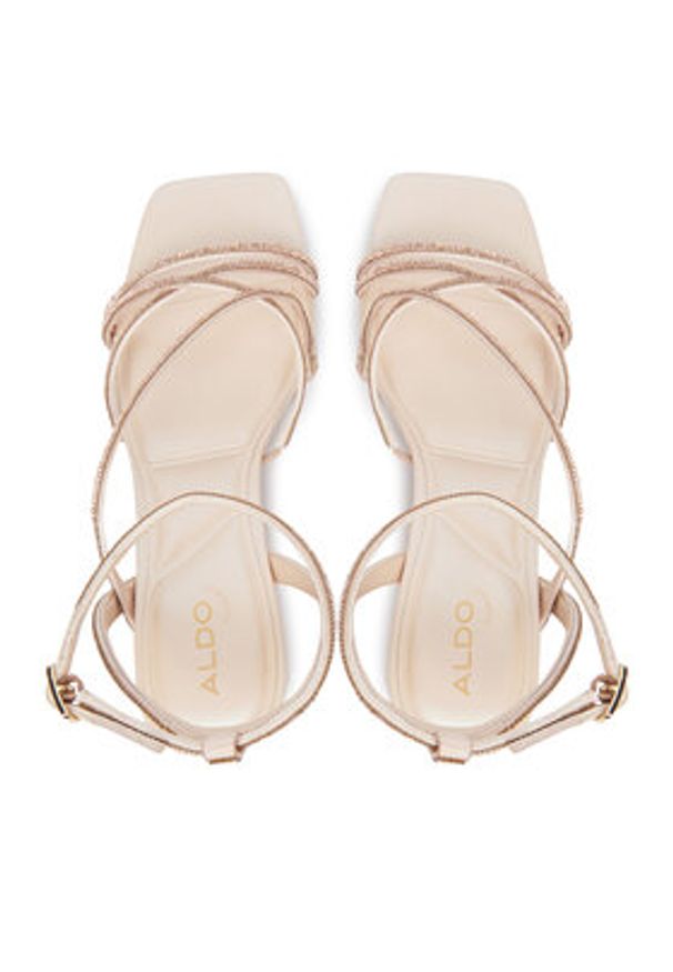 Aldo Sandały Esther 14296044 Beżowy. Kolor: beżowy. Materiał: skóra