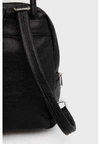 Answear Lab Plecak skórzany damski kolor czarny mały gładki. Kolor: czarny. Materiał: skóra. Wzór: gładki. Styl: wakacyjny #5