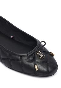 TOMMY HILFIGER - Tommy Hilfiger Baleriny Charm Quilted Ballerina FW0FW09503 Czarny. Kolor: czarny. Materiał: skóra #4