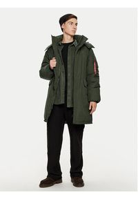 Alpha Industries Parka 148124 Zielony Regular Fit. Kolor: zielony. Materiał: syntetyk