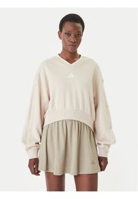 Adidas - adidas Bluza Stadium JY6969 Beżowy Loose Fit. Kolor: beżowy. Materiał: bawełna #1