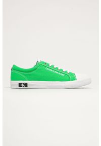 Calvin Klein Jeans - Tenisówki. Nosek buta: okrągły. Zapięcie: sznurówki. Kolor: zielony. Materiał: syntetyk, materiał, guma. Szerokość cholewki: normalna #1