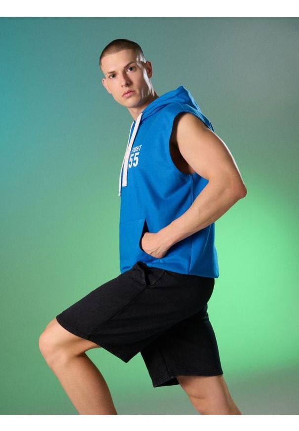 Sinsay - Bawełniane szorty - czarny. Kolor: czarny. Materiał: bawełna