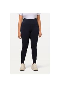 ULLA POPKEN - Damskie Legginsy sportowe szybkoschnące bardzo elastyczne. Kolekcja: plus size. Kolor: niebieski. Materiał: materiał, poliester. Sport: joga i pilates