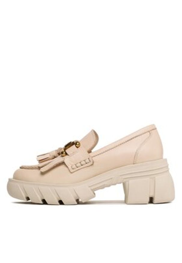 Badura Loafersy PALMI-23SS11171 Beżowy. Kolor: beżowy. Materiał: skóra